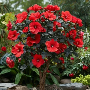 Гибискус Миднайт Роуз купить по цене от 269р. в интернет-магазине «Посадика» с доставкой почтой в в Чкаловске и по всей России – [изображение №1].